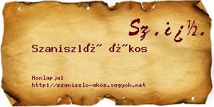 Szaniszló Ákos névjegykártya