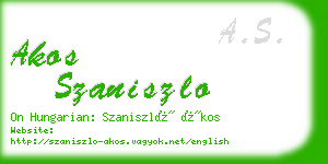 akos szaniszlo business card